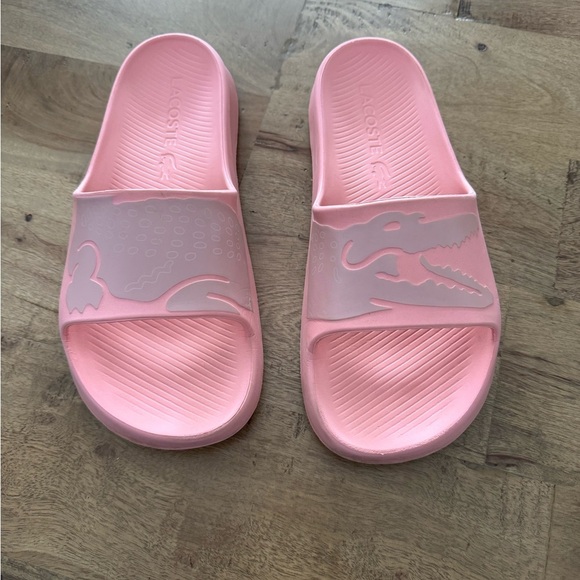 Lacoste Shoes - Lacoste Croco 2.0 Light Pink Slide Sandals